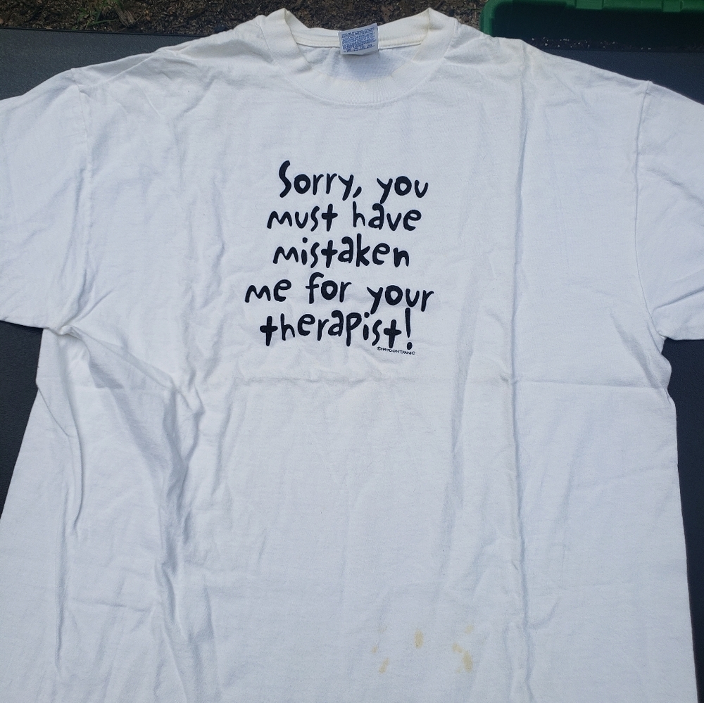 Vintage 90s Mens Comic T-shirt XL (Therapist)